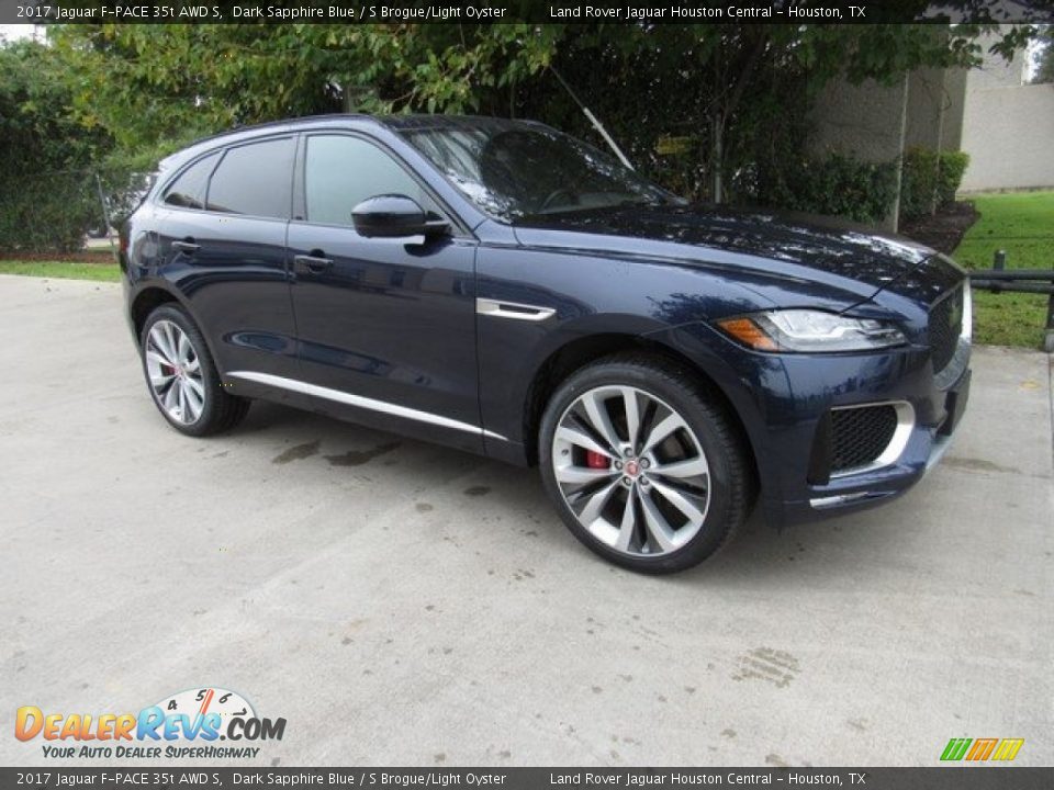 2017 Jaguar F-PACE 35t AWD S Dark Sapphire Blue / S Brogue/Light Oyster Photo #2