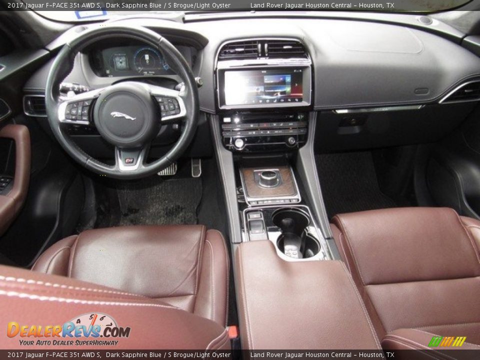 2017 Jaguar F-PACE 35t AWD S Dark Sapphire Blue / S Brogue/Light Oyster Photo #4