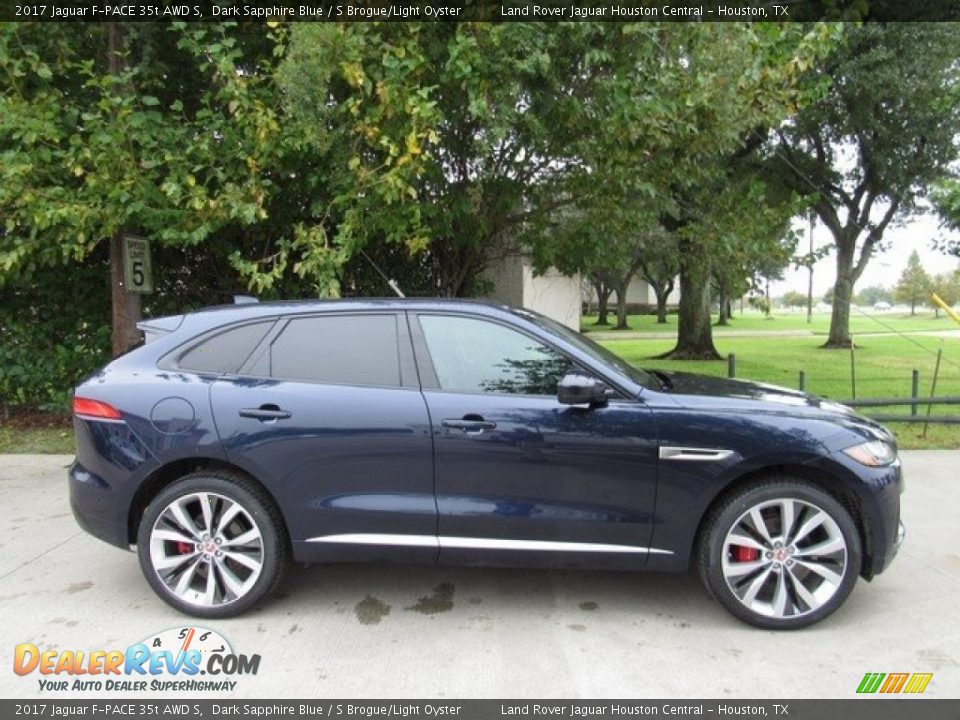 2017 Jaguar F-PACE 35t AWD S Dark Sapphire Blue / S Brogue/Light Oyster Photo #6