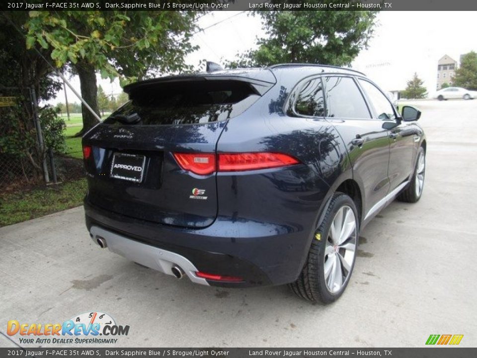 2017 Jaguar F-PACE 35t AWD S Dark Sapphire Blue / S Brogue/Light Oyster Photo #7