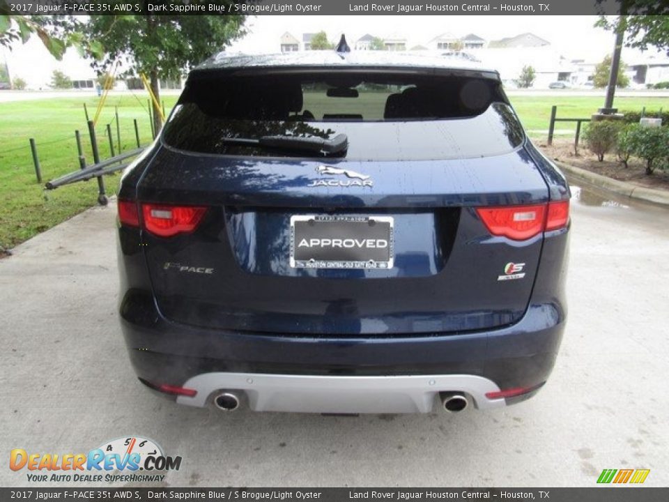 2017 Jaguar F-PACE 35t AWD S Dark Sapphire Blue / S Brogue/Light Oyster Photo #8