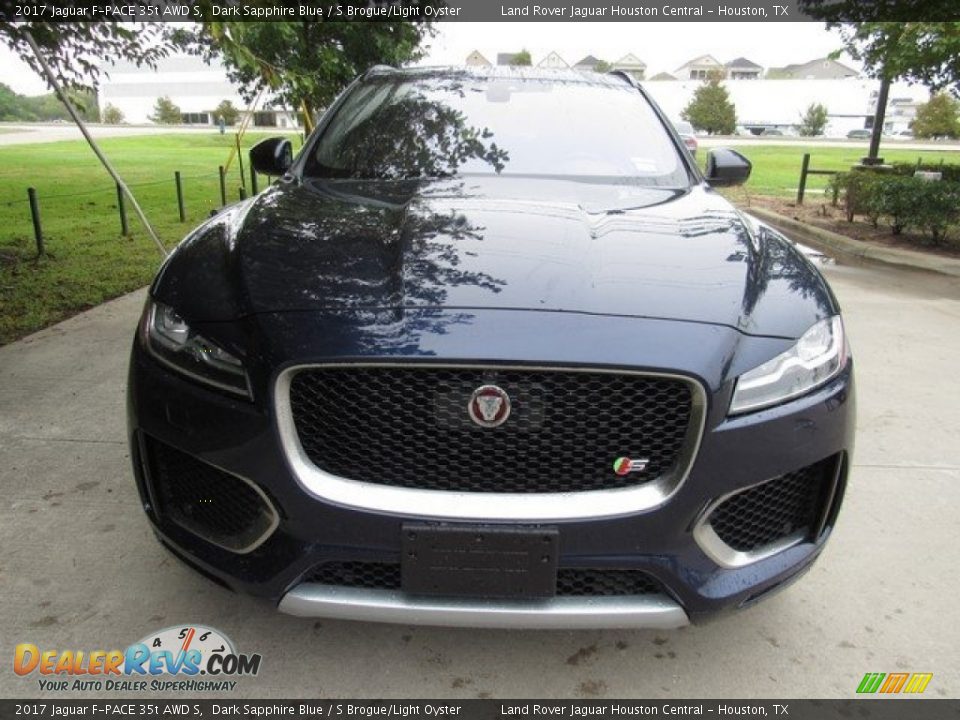2017 Jaguar F-PACE 35t AWD S Dark Sapphire Blue / S Brogue/Light Oyster Photo #9