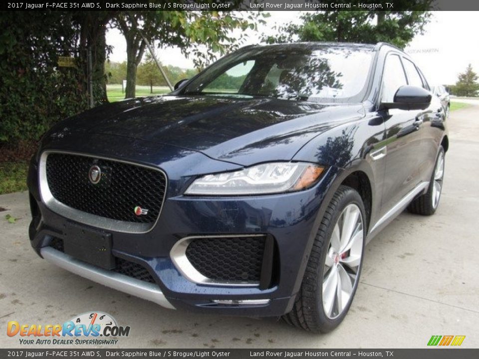 2017 Jaguar F-PACE 35t AWD S Dark Sapphire Blue / S Brogue/Light Oyster Photo #10