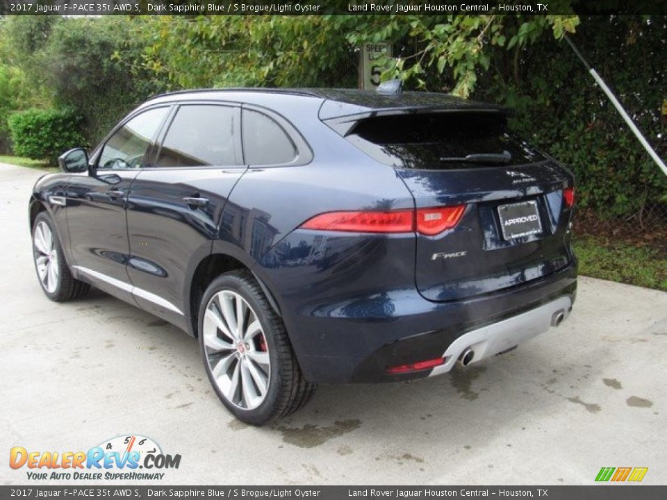 2017 Jaguar F-PACE 35t AWD S Dark Sapphire Blue / S Brogue/Light Oyster Photo #12