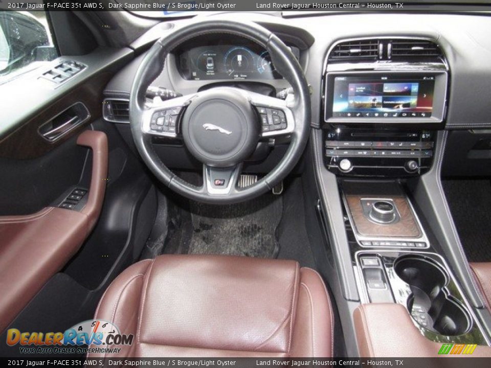 2017 Jaguar F-PACE 35t AWD S Dark Sapphire Blue / S Brogue/Light Oyster Photo #14