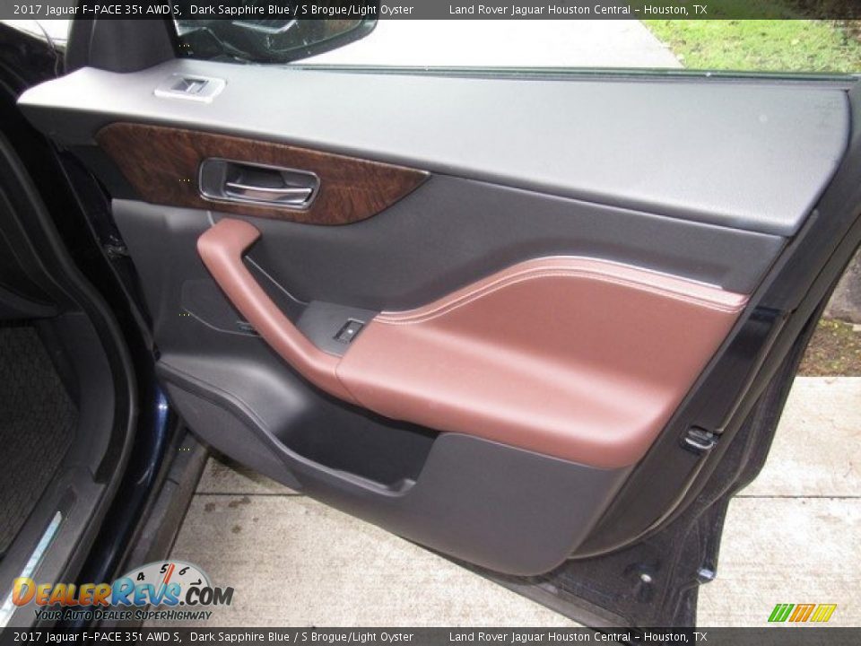 2017 Jaguar F-PACE 35t AWD S Dark Sapphire Blue / S Brogue/Light Oyster Photo #20