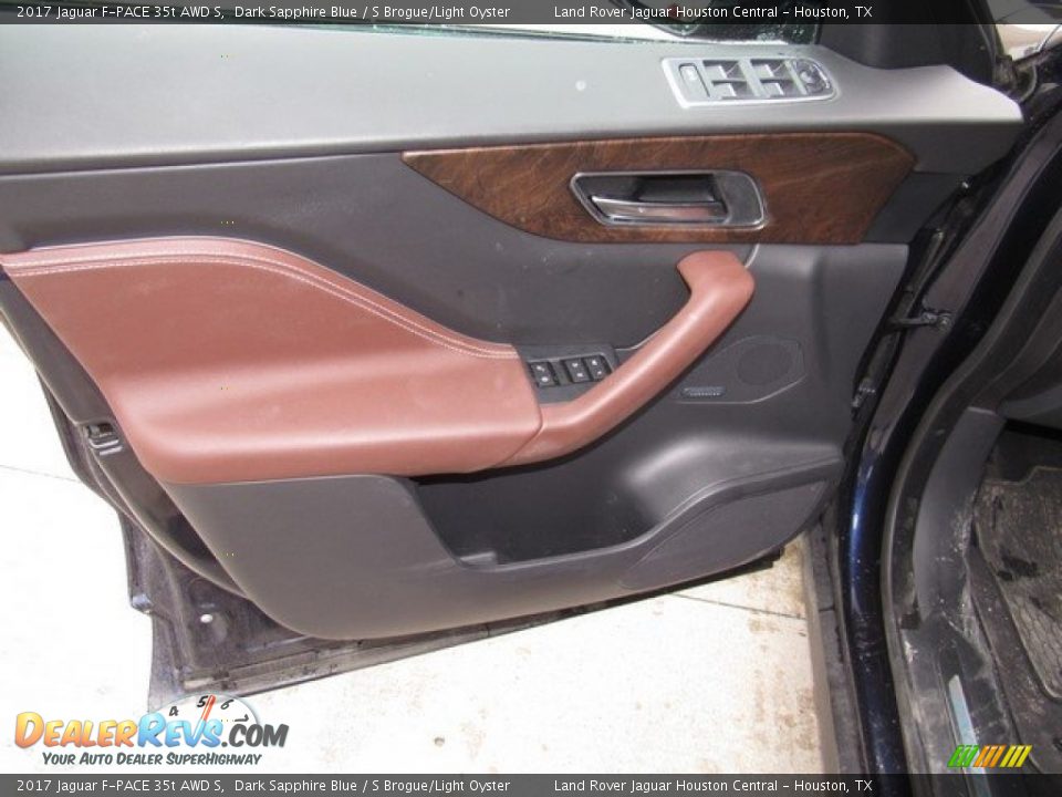 2017 Jaguar F-PACE 35t AWD S Dark Sapphire Blue / S Brogue/Light Oyster Photo #23