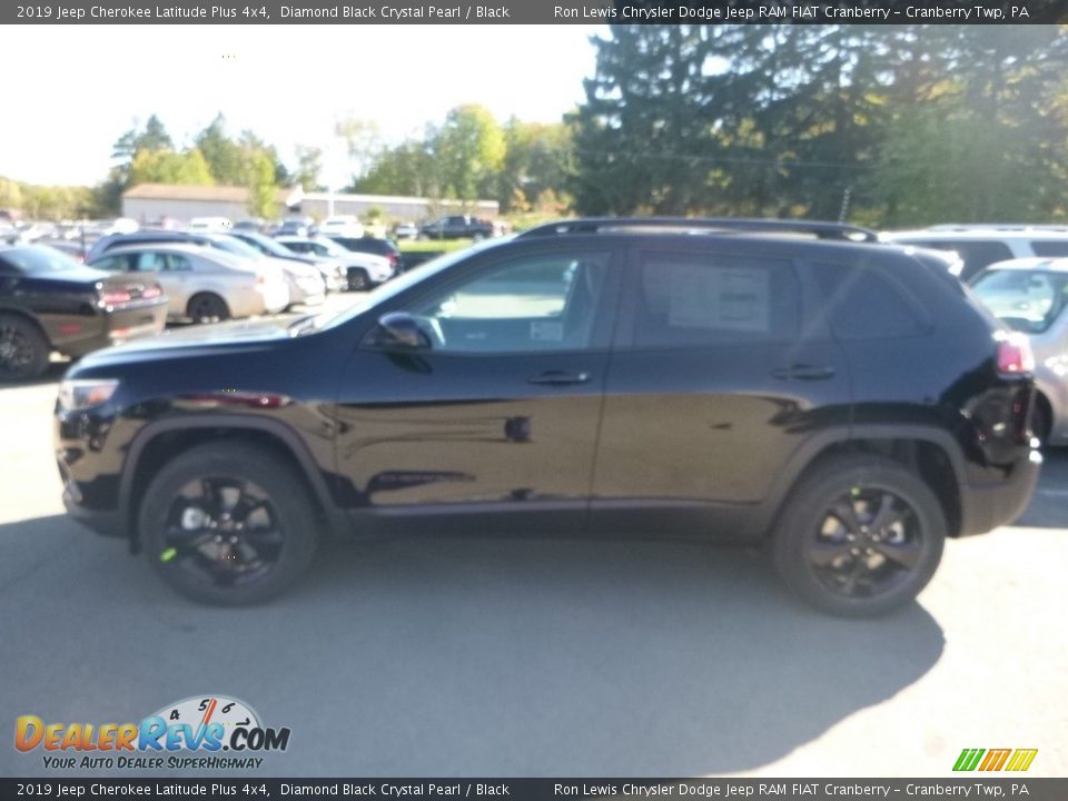 2019 Jeep Cherokee Latitude Plus 4x4 Diamond Black Crystal Pearl / Black Photo #2