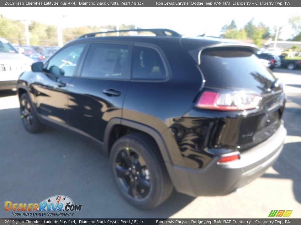 2019 Jeep Cherokee Latitude Plus 4x4 Diamond Black Crystal Pearl / Black Photo #3