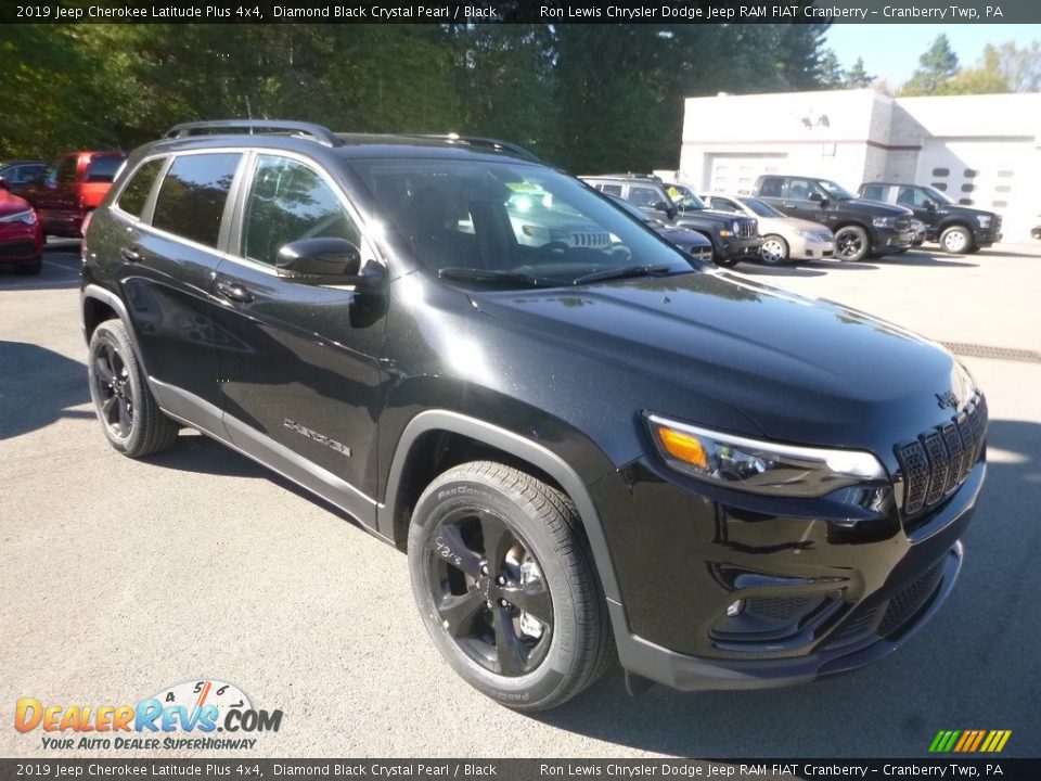 2019 Jeep Cherokee Latitude Plus 4x4 Diamond Black Crystal Pearl / Black Photo #7
