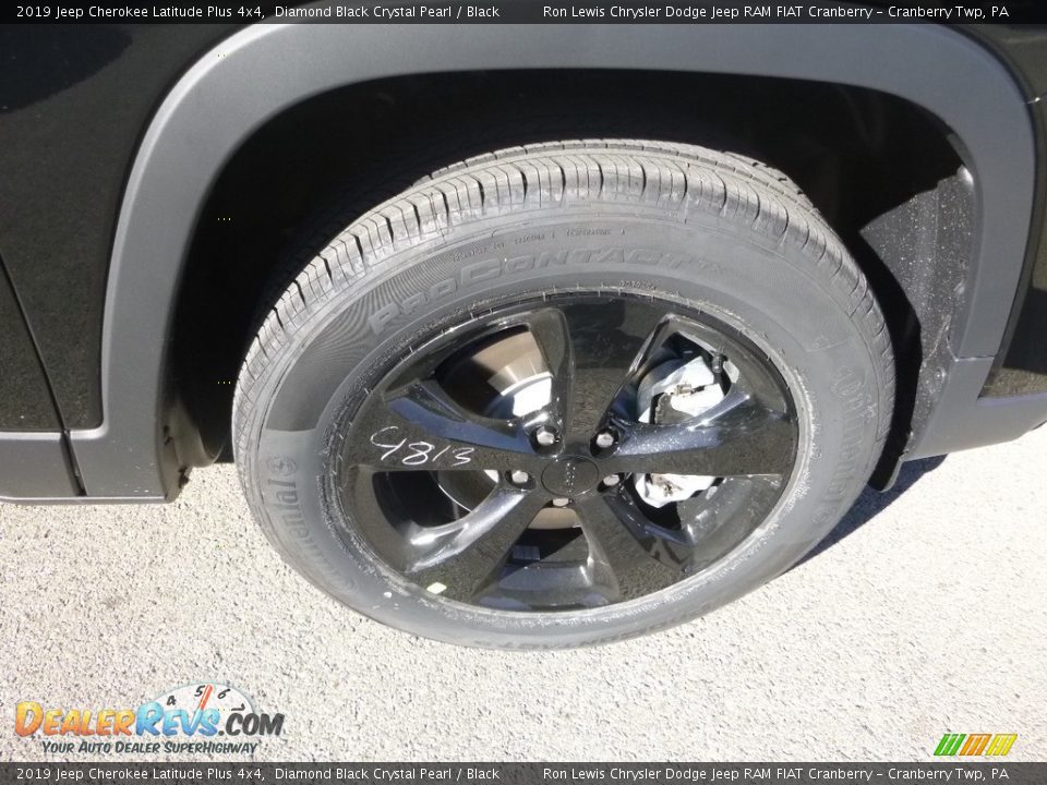 2019 Jeep Cherokee Latitude Plus 4x4 Diamond Black Crystal Pearl / Black Photo #9