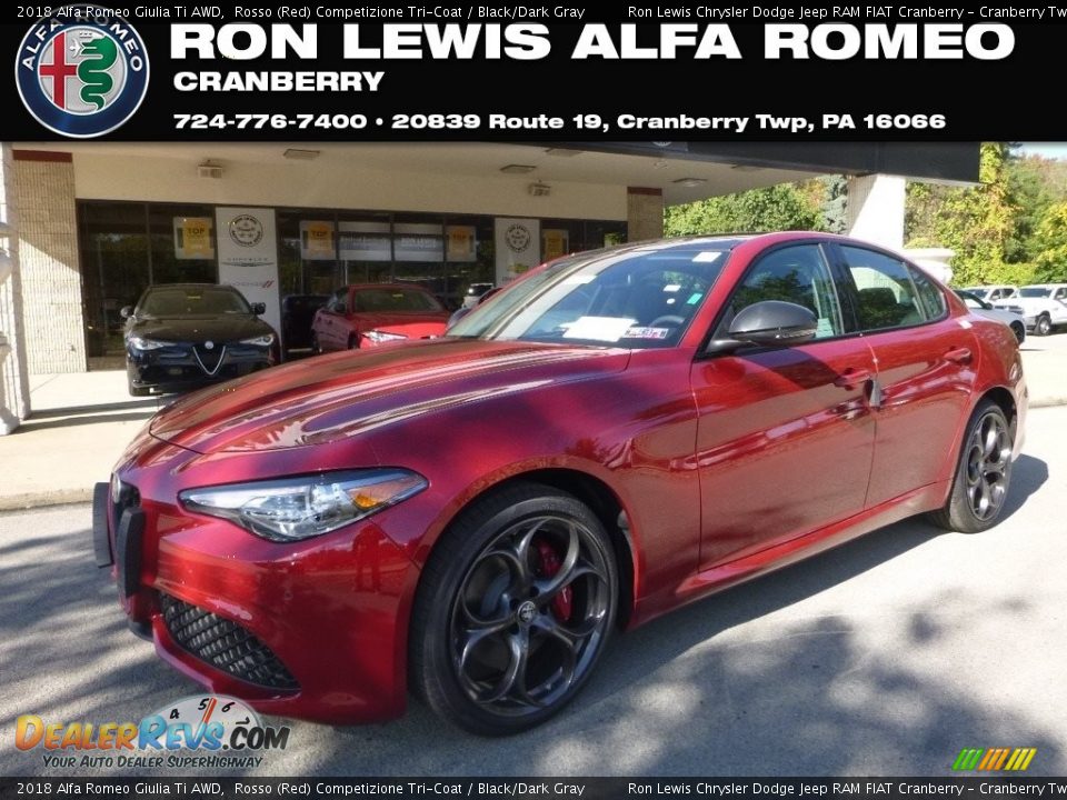 2018 Alfa Romeo Giulia Ti AWD Rosso (Red) Competizione Tri-Coat / Black/Dark Gray Photo #1