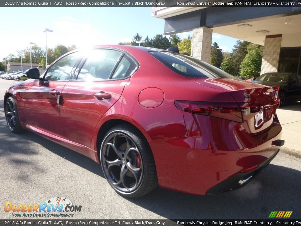 2018 Alfa Romeo Giulia Ti AWD Rosso (Red) Competizione Tri-Coat / Black/Dark Gray Photo #5