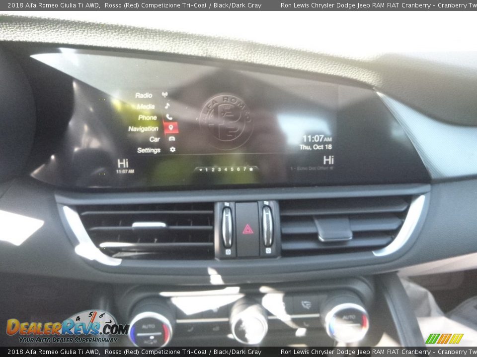 2018 Alfa Romeo Giulia Ti AWD Rosso (Red) Competizione Tri-Coat / Black/Dark Gray Photo #24