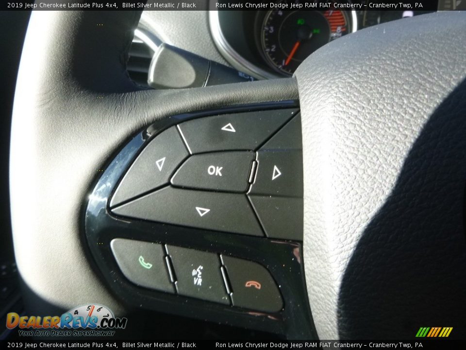 2019 Jeep Cherokee Latitude Plus 4x4 Billet Silver Metallic / Black Photo #19