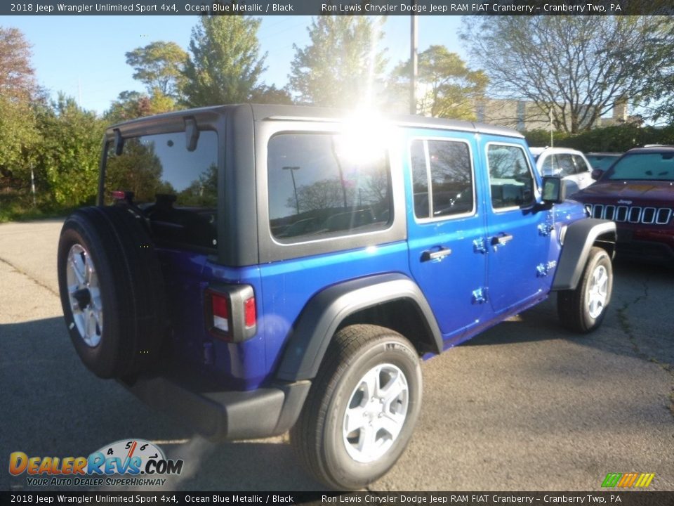 2018 Jeep Wrangler Unlimited Sport 4x4 Ocean Blue Metallic / Black Photo #4