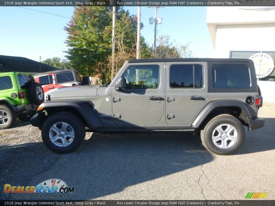 2018 Jeep Wrangler Unlimited Sport 4x4 Sting-Gray / Black Photo #3