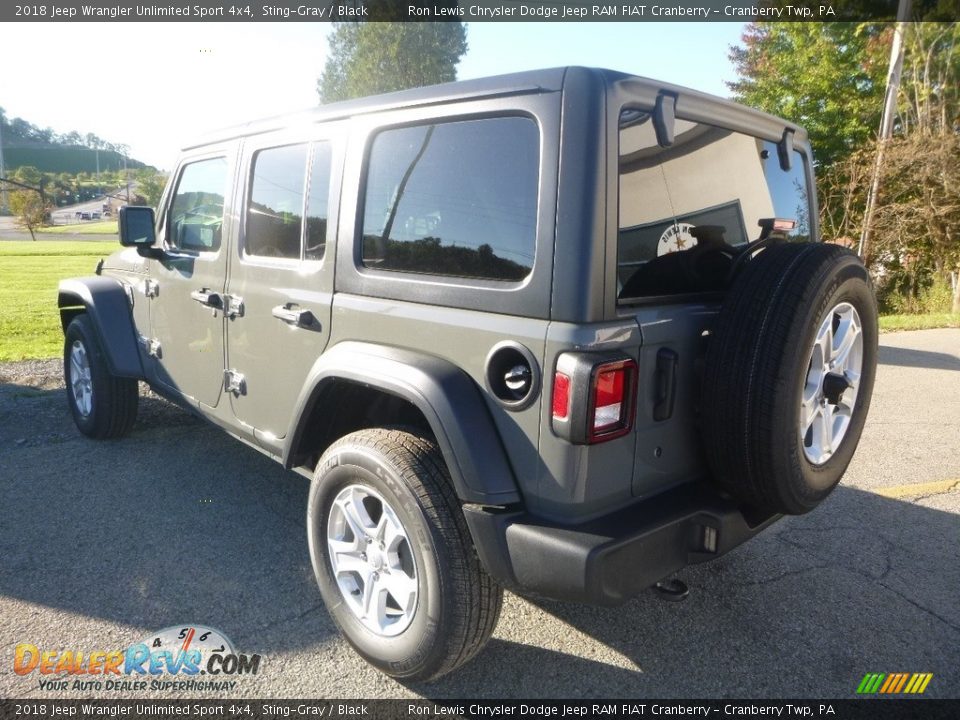 2018 Jeep Wrangler Unlimited Sport 4x4 Sting-Gray / Black Photo #4