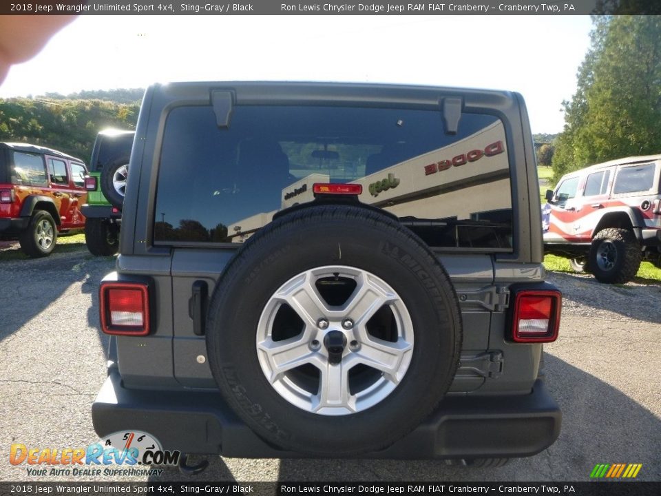2018 Jeep Wrangler Unlimited Sport 4x4 Sting-Gray / Black Photo #5