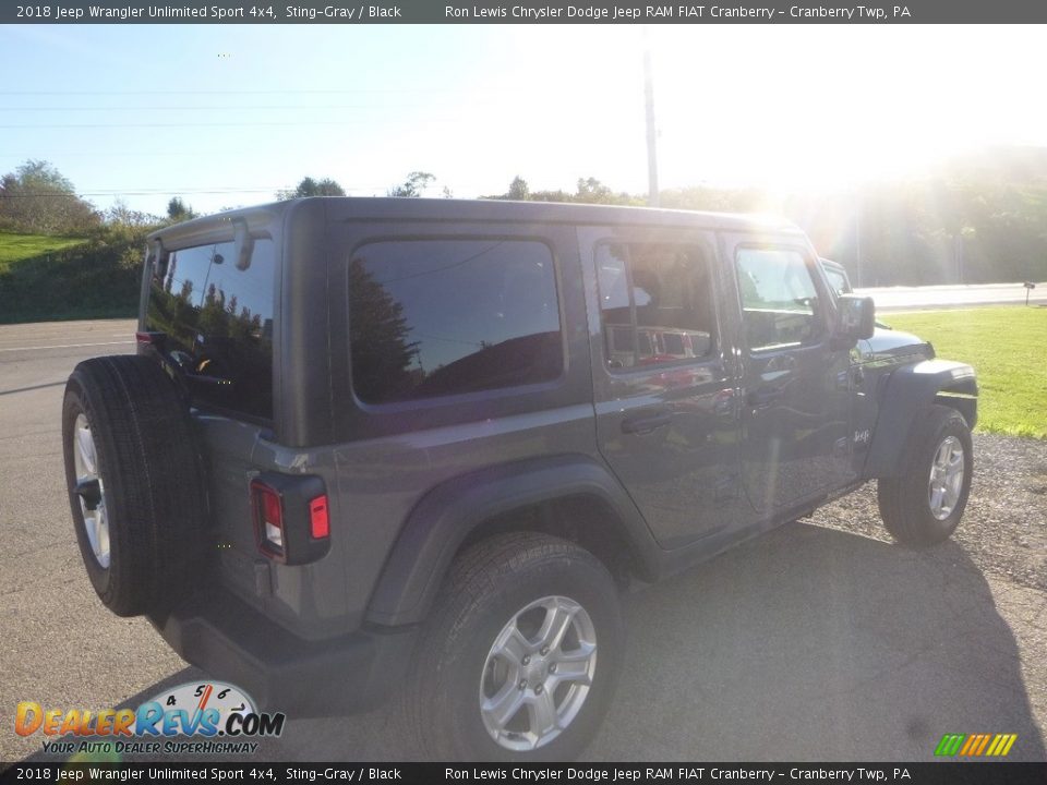 2018 Jeep Wrangler Unlimited Sport 4x4 Sting-Gray / Black Photo #6