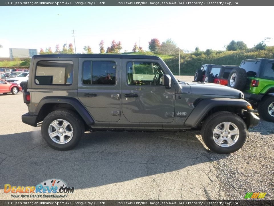 2018 Jeep Wrangler Unlimited Sport 4x4 Sting-Gray / Black Photo #7