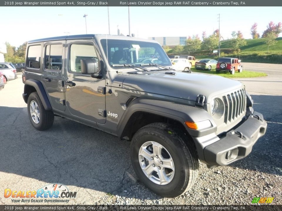 2018 Jeep Wrangler Unlimited Sport 4x4 Sting-Gray / Black Photo #8