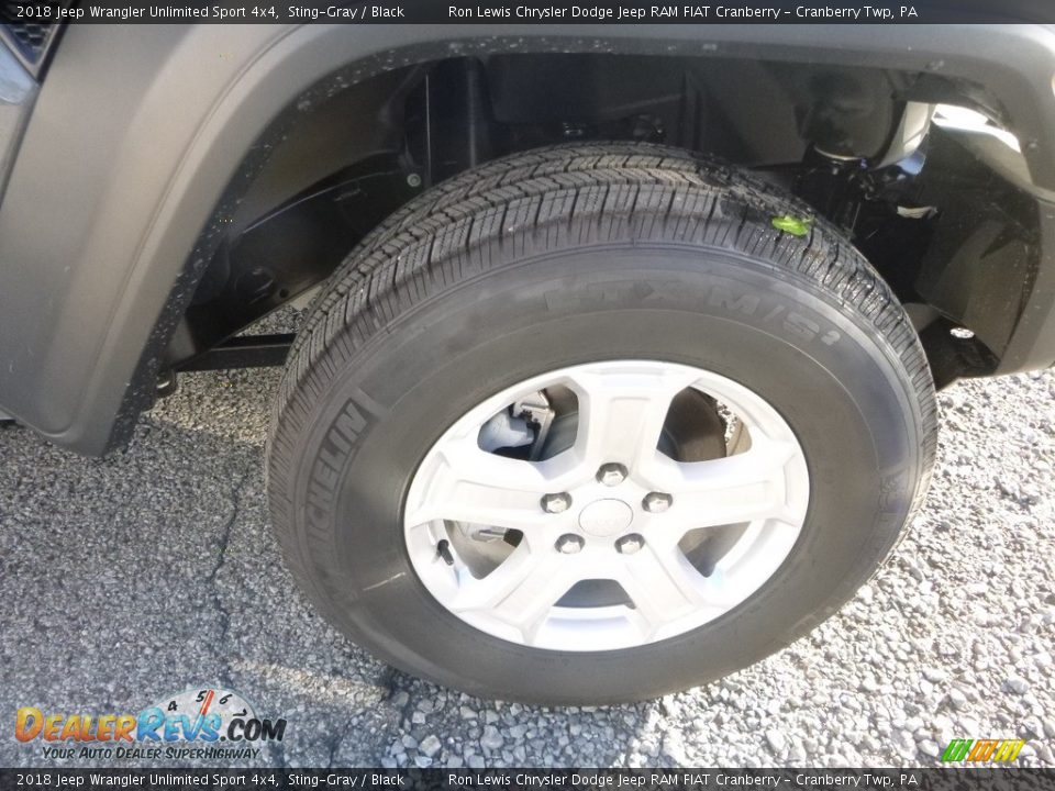 2018 Jeep Wrangler Unlimited Sport 4x4 Sting-Gray / Black Photo #10
