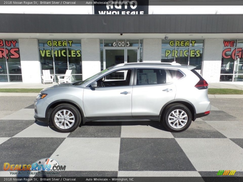 2018 Nissan Rogue SV Brilliant Silver / Charcoal Photo #1