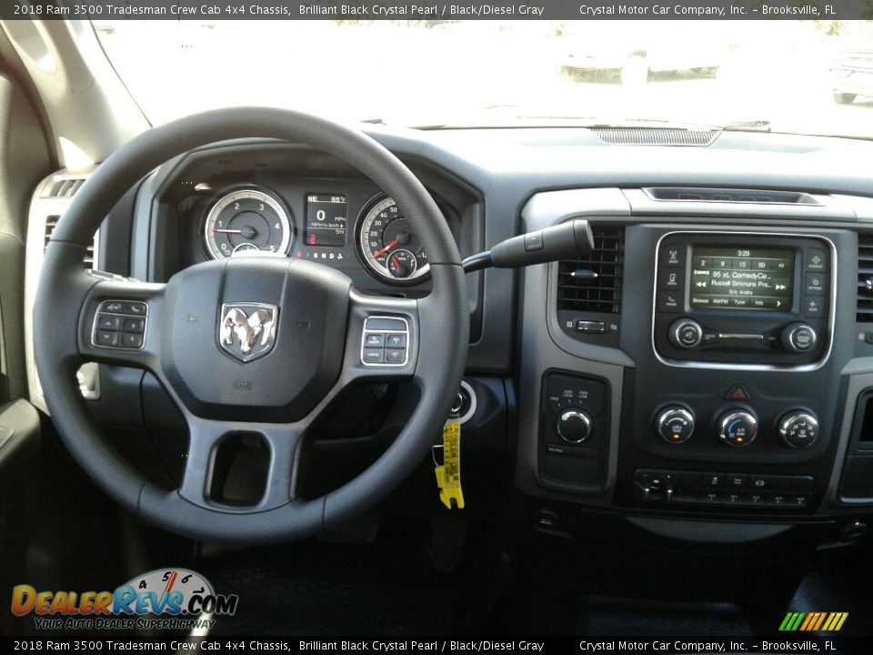 2018 Ram 3500 Tradesman Crew Cab 4x4 Chassis Brilliant Black Crystal Pearl / Black/Diesel Gray Photo #13