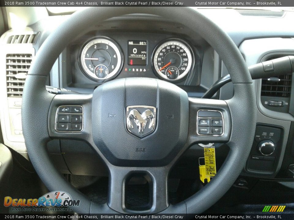 2018 Ram 3500 Tradesman Crew Cab 4x4 Chassis Brilliant Black Crystal Pearl / Black/Diesel Gray Photo #14