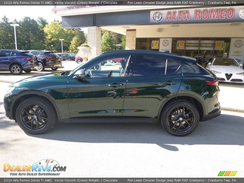2019 Alfa Romeo Stelvio Ti AWD Verde Visconti (Green) Metallic / Chocolate Photo #4