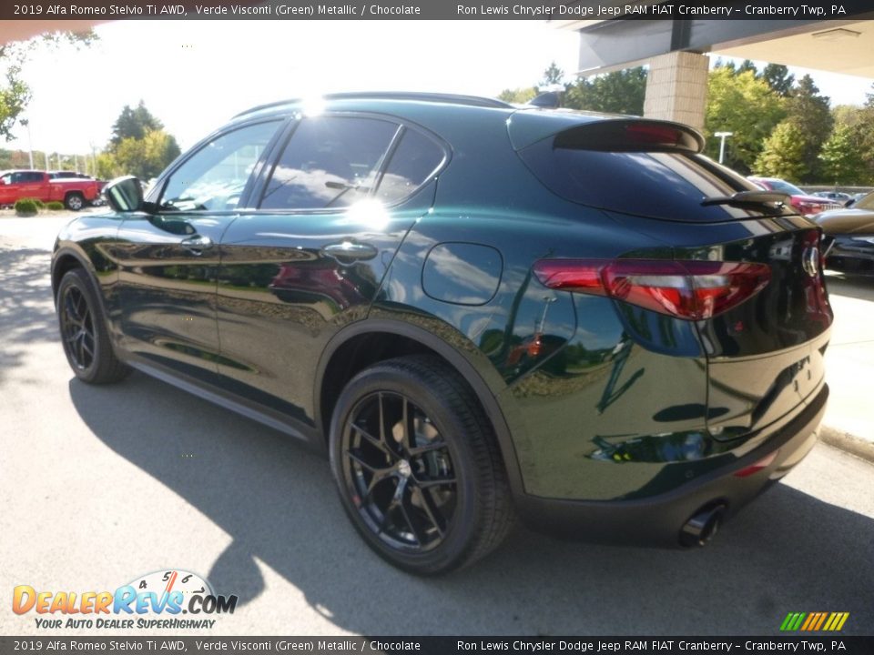 2019 Alfa Romeo Stelvio Ti AWD Verde Visconti (Green) Metallic / Chocolate Photo #6