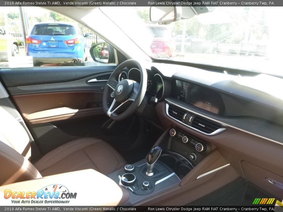 2019 Alfa Romeo Stelvio Ti AWD Verde Visconti (Green) Metallic / Chocolate Photo #14