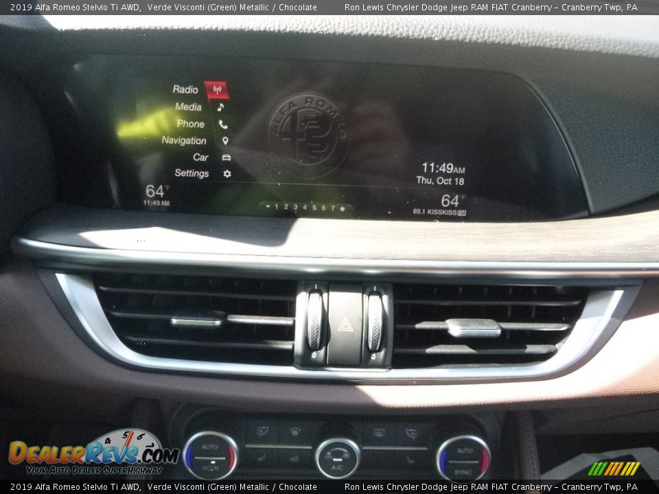 2019 Alfa Romeo Stelvio Ti AWD Verde Visconti (Green) Metallic / Chocolate Photo #20