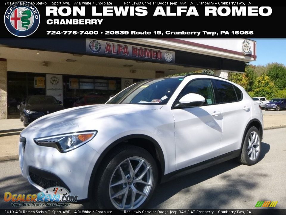 2019 Alfa Romeo Stelvio Ti Sport AWD Alfa White / Chocolate Photo #1