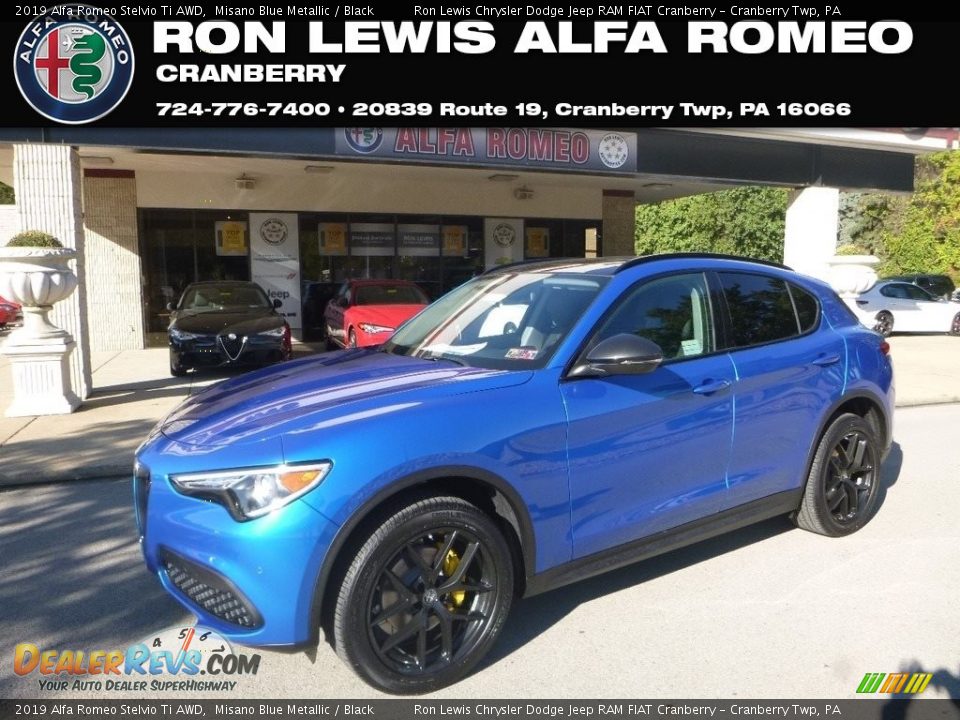2019 Alfa Romeo Stelvio Ti AWD Misano Blue Metallic / Black Photo #1