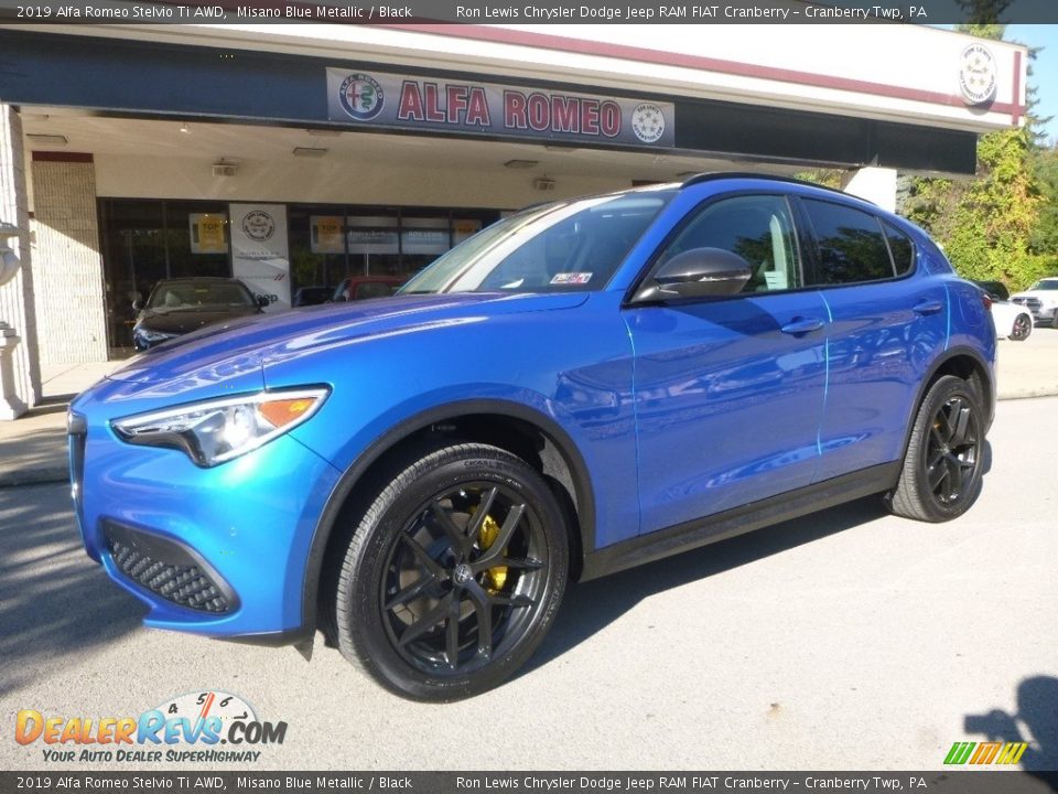 2019 Alfa Romeo Stelvio Ti AWD Misano Blue Metallic / Black Photo #2