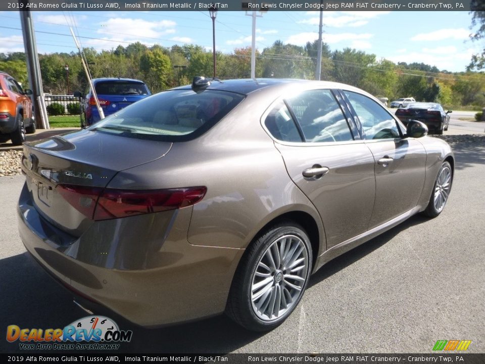 2019 Alfa Romeo Giulia Ti Lusso AWD Imola Titanium Metallic / Black/Tan Photo #9