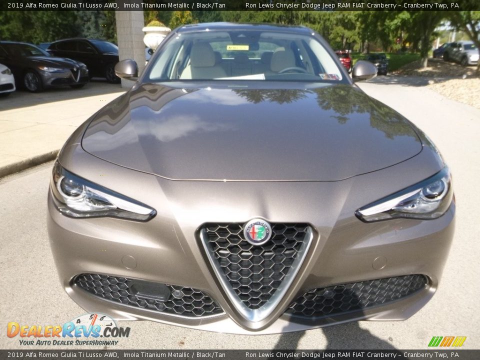 2019 Alfa Romeo Giulia Ti Lusso AWD Imola Titanium Metallic / Black/Tan Photo #13