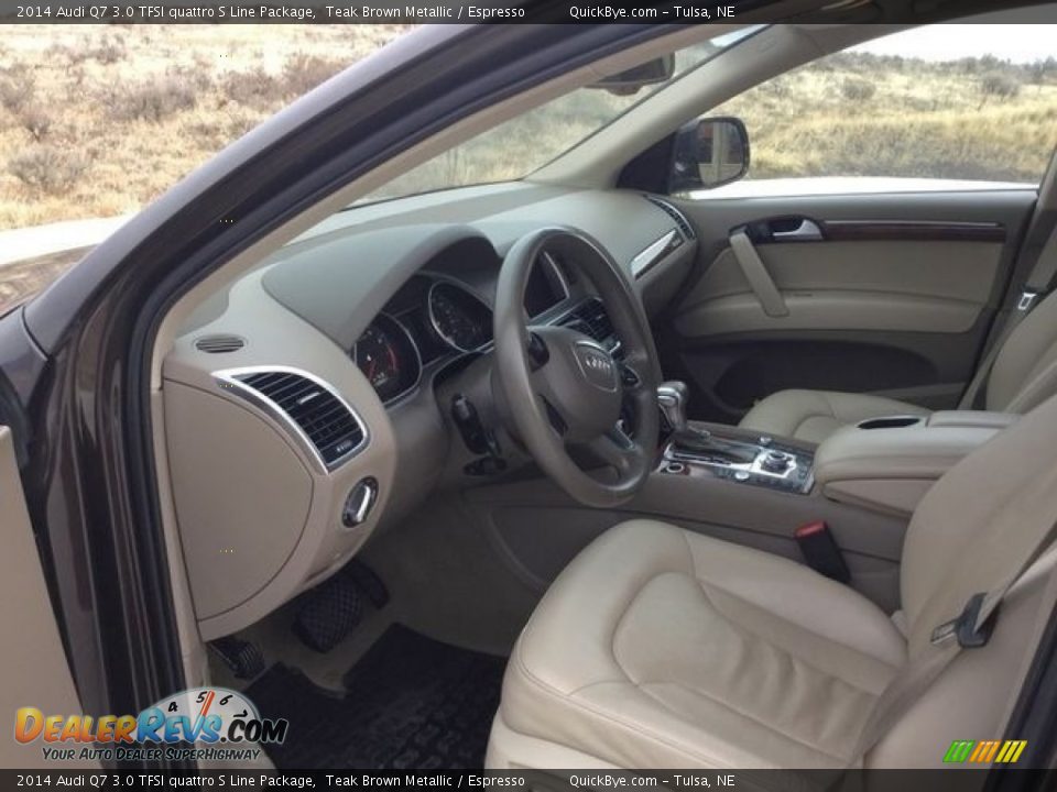 2014 Audi Q7 3.0 TFSI quattro S Line Package Teak Brown Metallic / Espresso Photo #3