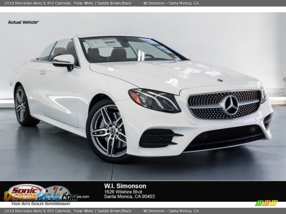 2019 Mercedes-Benz E 450 Cabriolet Polar White / Saddle Brown/Black Photo #1