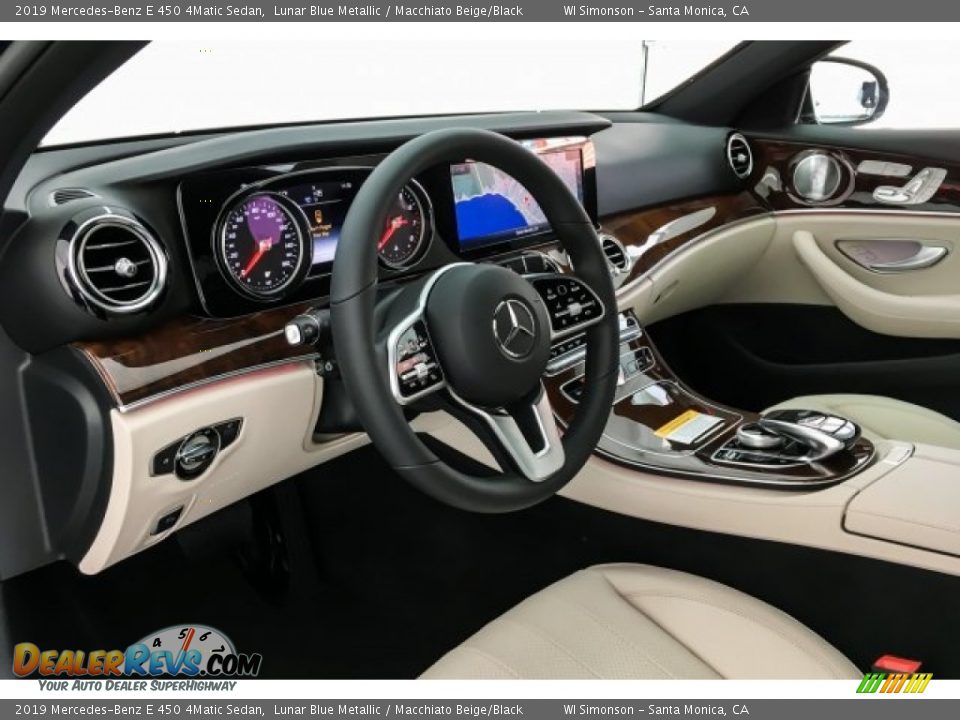 2019 Mercedes-Benz E 450 4Matic Sedan Lunar Blue Metallic / Macchiato Beige/Black Photo #4