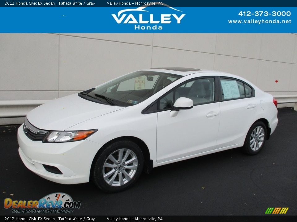 2012 Honda Civic EX Sedan Taffeta White / Gray Photo #1