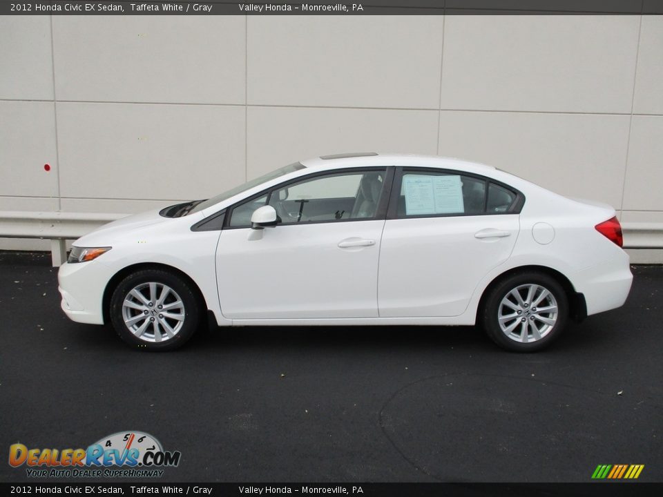 2012 Honda Civic EX Sedan Taffeta White / Gray Photo #2