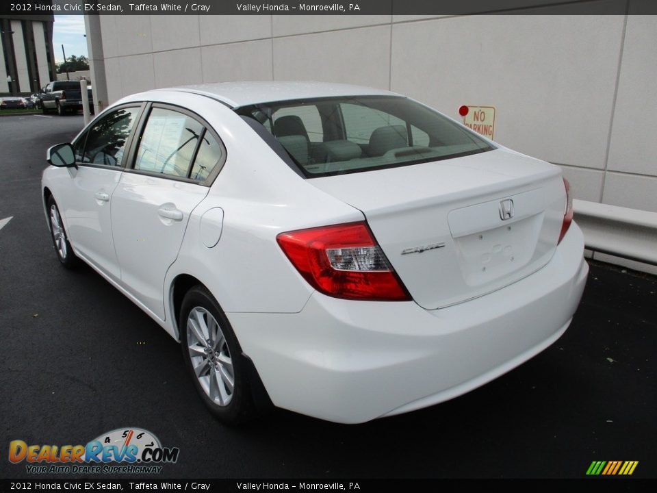 2012 Honda Civic EX Sedan Taffeta White / Gray Photo #3