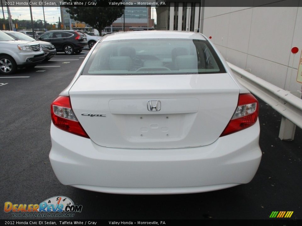 2012 Honda Civic EX Sedan Taffeta White / Gray Photo #4