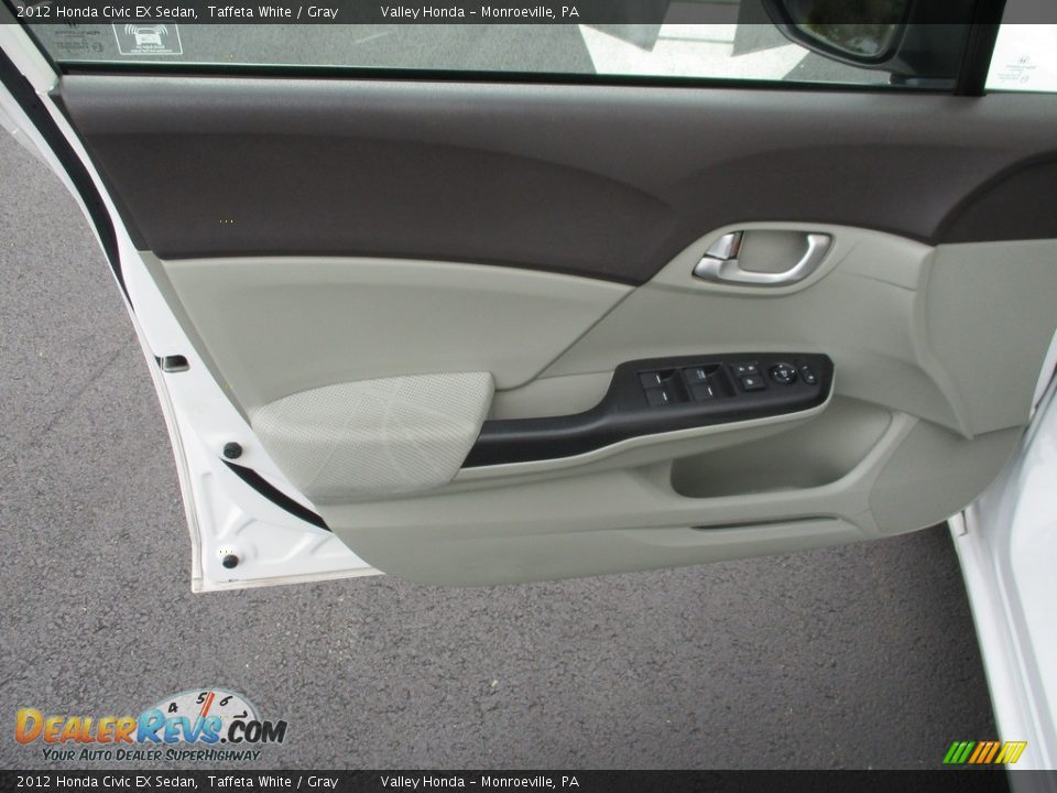 2012 Honda Civic EX Sedan Taffeta White / Gray Photo #10