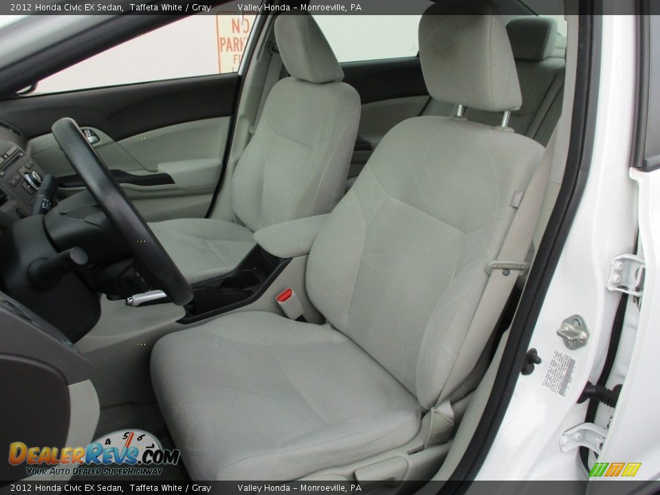 2012 Honda Civic EX Sedan Taffeta White / Gray Photo #12