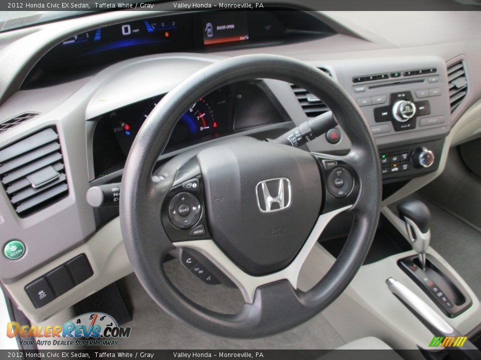 2012 Honda Civic EX Sedan Taffeta White / Gray Photo #14