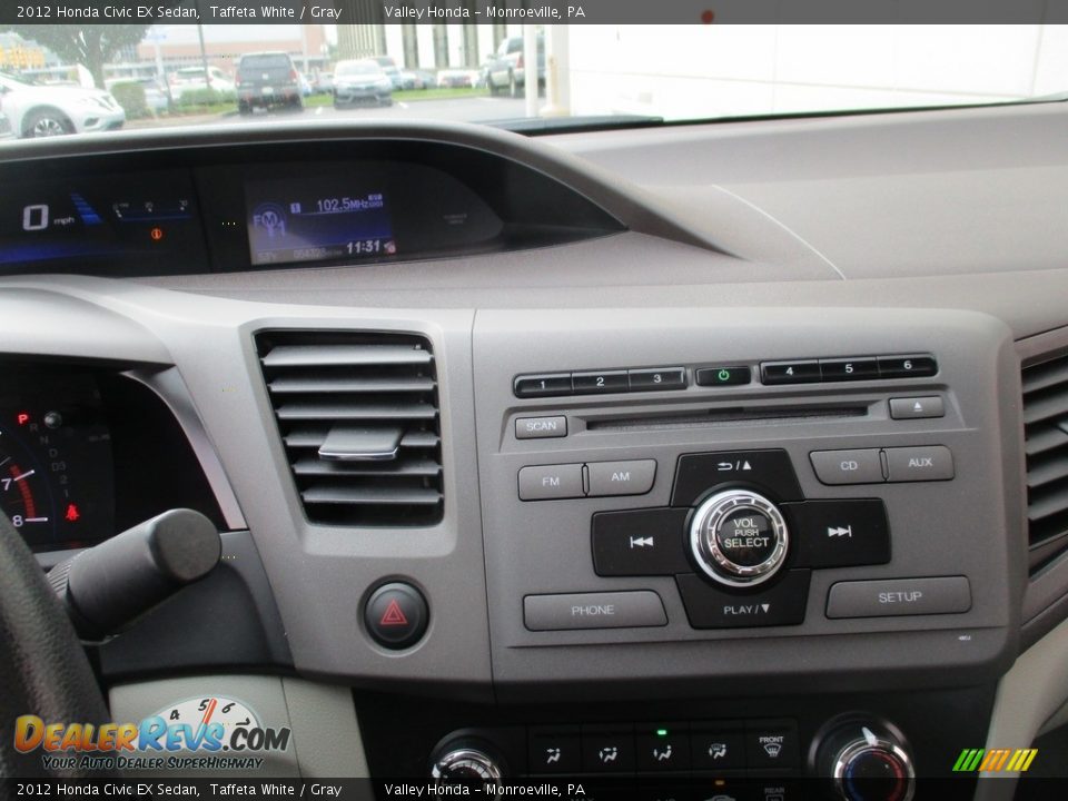 2012 Honda Civic EX Sedan Taffeta White / Gray Photo #15